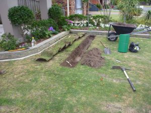 Start of trench for root barrier