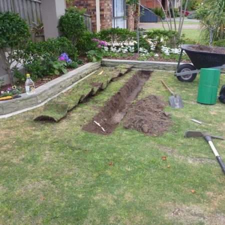 Start of trench for root barrier