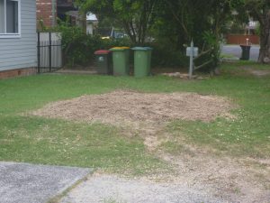 Grindings spread and levelled